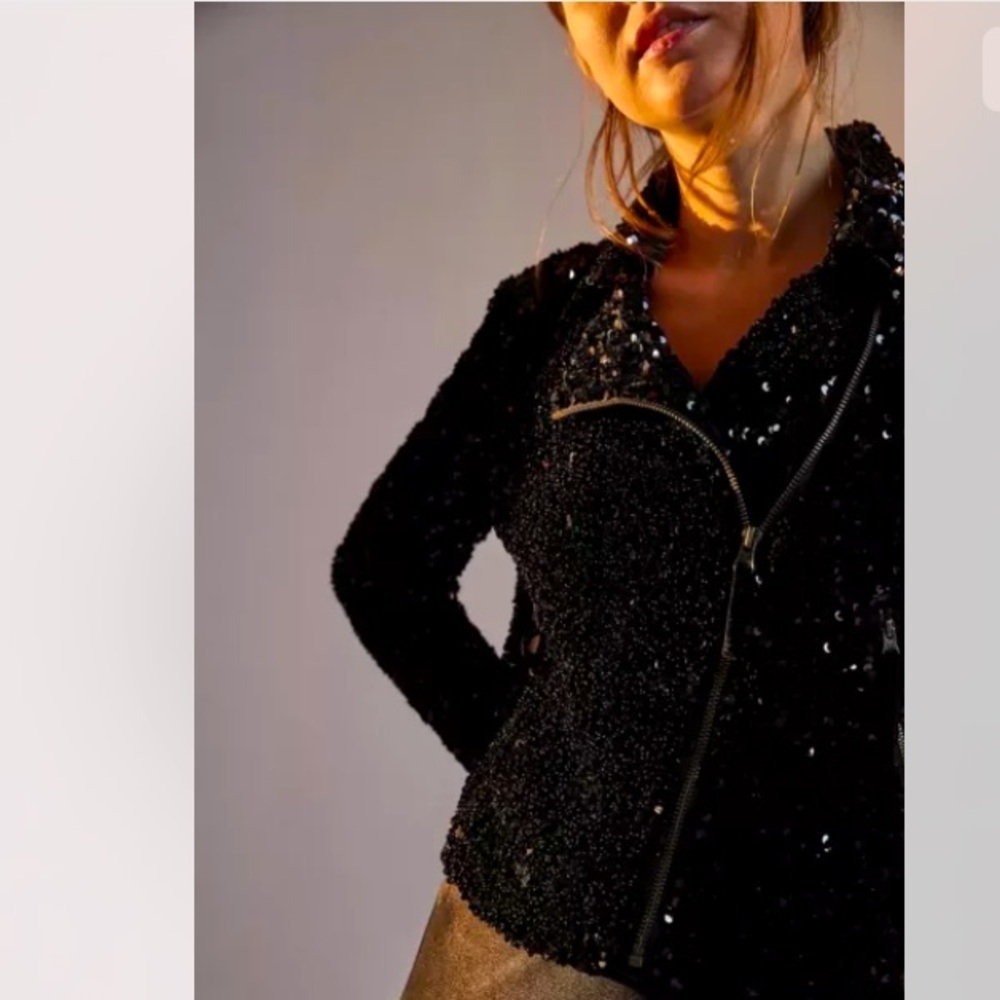 🌟SUPER RARE🌟 NWT ANTHROPOLOGIE MAEVE MALIA Moto Jacket Size M. - Picture 4 of 17